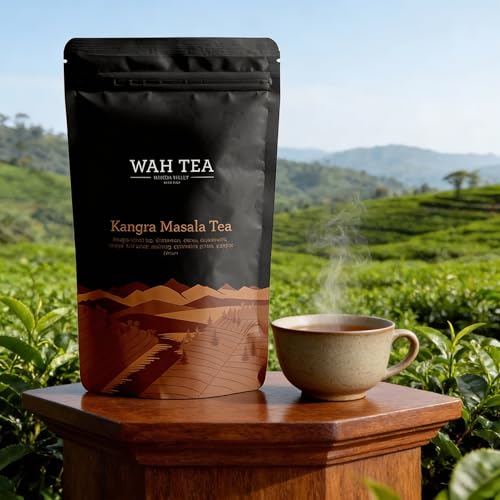Image of Wah Tea Masala Black Tea Leaves | Hand-Plucked Whole Leaf from Kangra Valley | 100% Natural & Pesticide-Free | Rich in Antioxidants | Zero Calories | Traditional Spiced Aroma | De-Stress & Re-Energize | 100 g
