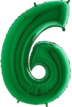 Giant Green Number 6 Balloon Decoration - Party Supplies
