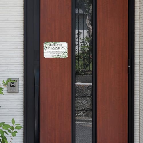 Image of No Soliciting Sign for Front Door,Self-Adhesive Elegant Do Not Knock or Ring Doorbell No Soliciting Sticker for Home, No Solicitors Sign for Doorbell, House Door, Home, Office 5.9 inchx 3.9 inch