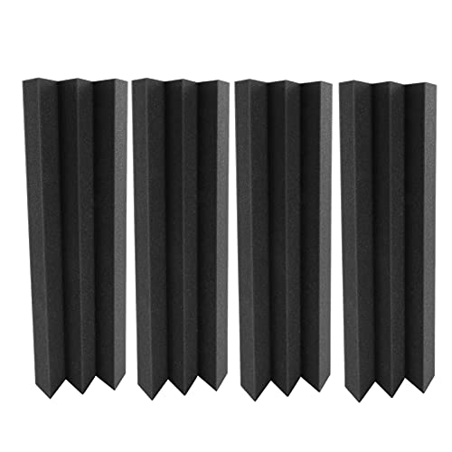 Mousse de coin acoustique 30cm pour mur d'angle de studio - Lot de 12