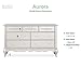 Evolur Aurora 7 Drawer Double Dresser, Metallic Gold Dust