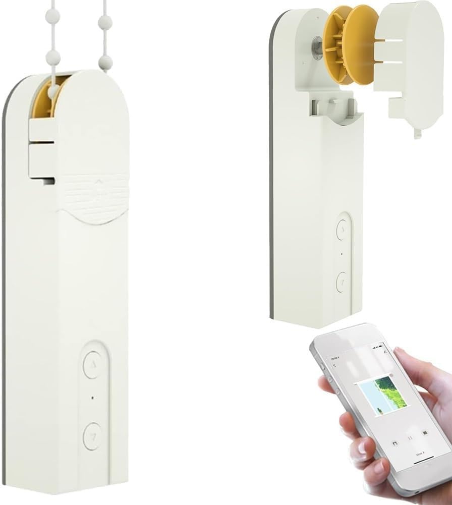 Smart Blind Motor, Chain Driven Motorized Opener,Smart Curtain Opener with Remote & Voice Control, for Venetian, Vertical, and Cellular Blinds