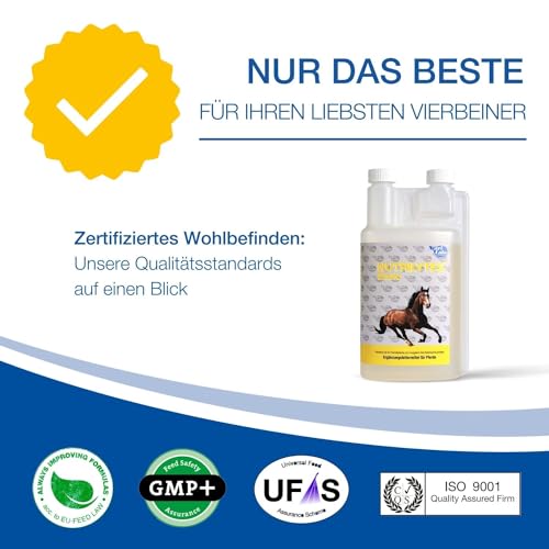 NutriLabs Nutrilytes Basic Elektrolyte für Pferde, geeignet für Freizeitpferde zum Ausgleich des Elektrolythaushaltes bei mäßigem Schwitzen, 1 L