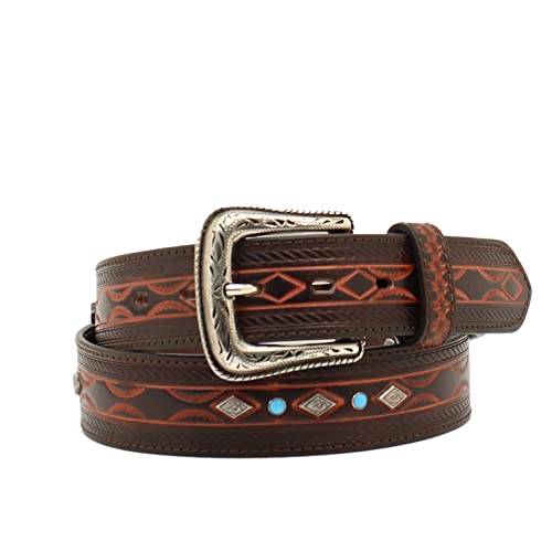 ARIAT Men's Concho Stud Belt, Brown, 32