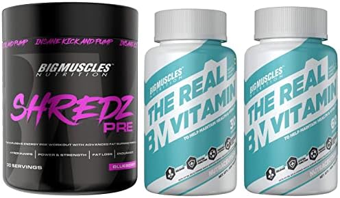 Bigmuscles Nutrition Shredz Pre Preworkout & The Real Vitamin Advanced ...