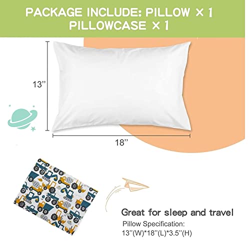 Aisawate Toddler Pillow with Pillowcase, 13X18 Soft Cotton Baby Kids Pillows for Sleeping, Washable and Hypoallergenic - Image 3