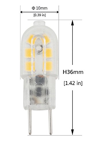 Image secondaire de Bonlux Lot de 5 ampoules LED 3 W G6.35 AC/DC 12 V blanc chaud 3000 K Bi pin JC type GY6.35 pour lampe de bureau, accent, écran,