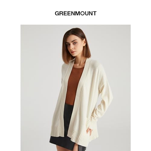 GreenMount Women's 100% Pure Cashmere Cardigan Sweater Soft and Warm Long Sleeve Oversize Loose Cardigan with Pocket2