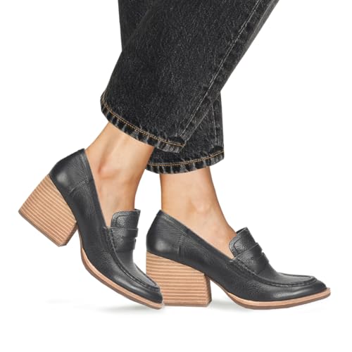 Image of MOOMMO Women Chunky Platform Loafers Pumps Round Closed Toe Slip On Penny Loafers Suede Block High Heels Oxford Shoes Formal Classic Thick Heel Dress Loafer Office Ladies Vintage Comfort 4-11 M US