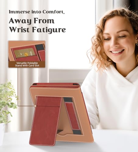 Image of MoKo Case for All-New 6 inch Kindle(11th Generation, 2024 /2022 Release) /(10th Gen,2019) /Kindle(8th Gen, 2016), Ultra Lightweight PU Shell Cover with Auto Wake /Sleep for Kindle 2024, Vintage Twill