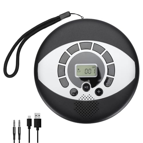 Reproductor de CD Portátil, Boombox de CD Player con Altavoz, Protección contra la Omisión, Recargable USB, para Automóvil y Hogar