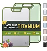 2 in 1 Pure Titanium Cutting Boards for Kitchen Chopping Board with Handle Double Sided and Over ...