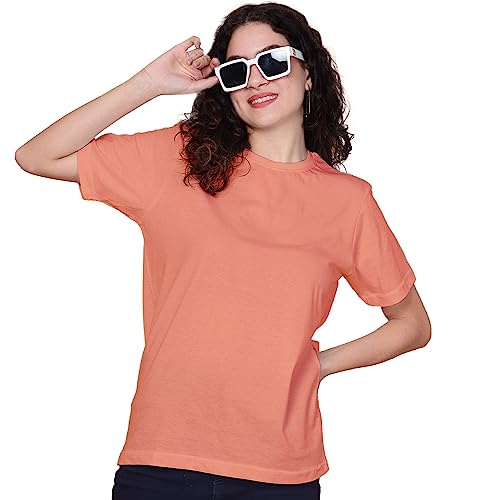 Image of Sleepynuts Women Boyfriend Plain Round Neck Half Sleeve T-Shirt