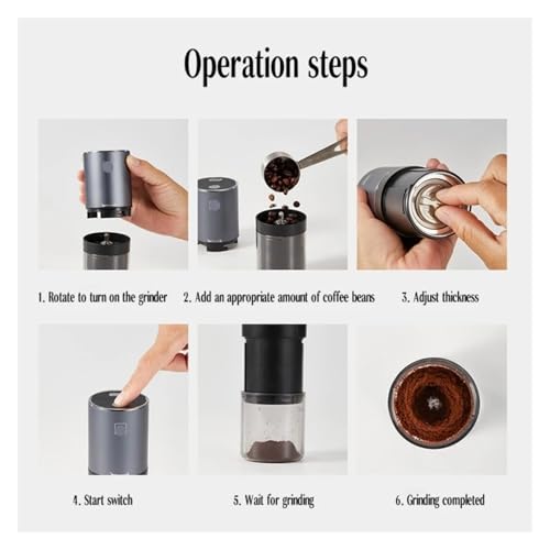 Molinillo de café eléctrico de acero inoxidable con carga USB portátil 4