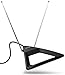Fosmon HDTV Antenna 25-40 Miles Range, Indoor Rabbit Ear TV Antenna, Retractable Dipoles [Wall Mountable or Tabletop] with 5FT Cable Support 4K Ready, ATSC 3.0, UHF, VHF, 1080p Free TV Channel