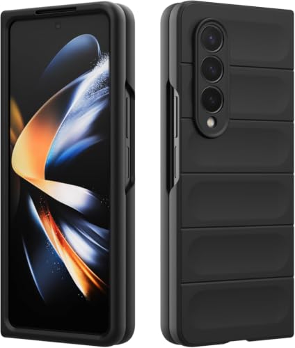 Image of ShieldTech AirGuard Series Back Cover Case for Samsung Galaxy Z Fold 4 5G | Microfiber Lining | Airbag Cushion Drop Protection | Silicone Cover Case - Black for Samsung Galaxy Z Fold4 / Fold 4 5G