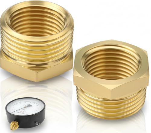 2 Reductor de Latón Adaptador de 3/4' a 1/2' Rosca Macho a Boquilla de Rosca Hembra(25mm x 20mm), Espesor Aumentado, Rosca Fina, Resistente a Agua/Gas/Aceite para Tubos de Agua