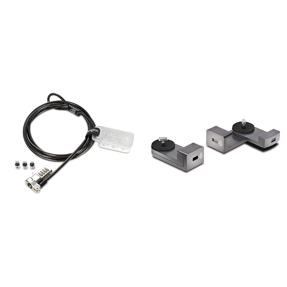 Kensington Universal 3-in-1 Combination Laptop Lock, Computer Security Locking Cable - Resettable Version (K62316WW), Black &amp; Lock Designed for Mac Studio Locking Adapter Mac Studio Mount (K65101WW)