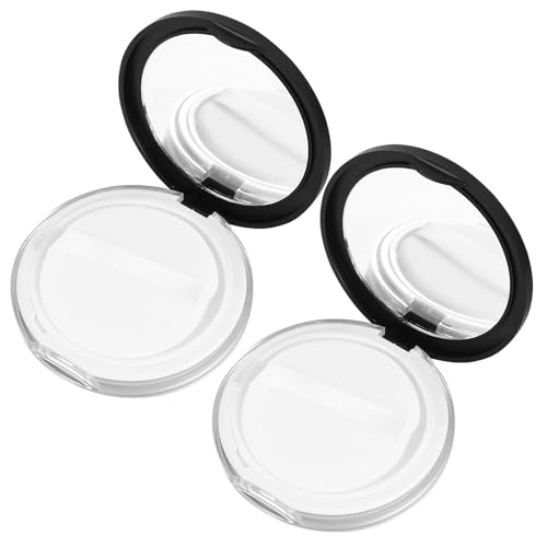 LALAFINA Estuche Portátil para Polvos Sueltos 5g, 2 Unidades Caja Vacía de Plástico Mate con Borlas y Cedazo, Contenedor Compacto para Maquillaje y Viaje, Fácil Aplicación y Almacenamiento
