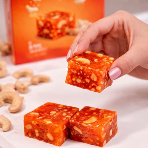 Image of Fulva Cashew Halwa 200g, Authentic Kozhikoden Halwas, Traditional Kerala Sweet, Soft Chewy Indian Dessert Kerala Halwa, Kozhikode Halwas, Festival Sweet Gift Pack, Indian Mithai)