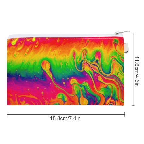 Fantasy Color Neon Pattern Zipper Style Coin Purse, Large Capacity, Portable And Fashionable Wallet2