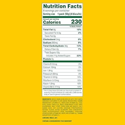 belVita Breakfast Bars Biscuits, Blueberry, 8 Packs (4 Biscuits Per Pack)