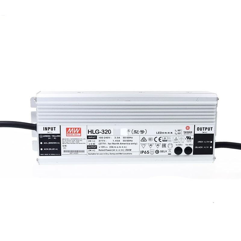 Mean Well HLG 320W 12V 22A LED Driver HLG-320H-12AB