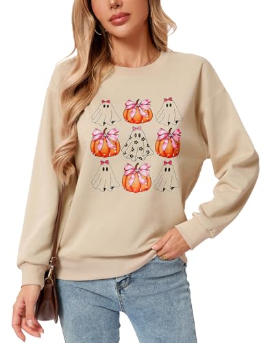 Womens USA Sweatshirt, Long Sleeve Crewneck Pullover with American Flag & Stripes Star Print - Casual Top