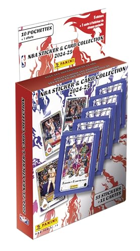 PANINI Basket NBA US 2024-2025 Blister 10 fundas + 1 regalo, rojo...