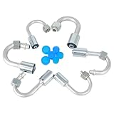 Wisepick 6 Pcs Air Conditioner Fitting Set #6, #8 and #10,A/C Beadlock AC Fitting Crimp On Female O Ring 180 Degree, A/C Refrigerant Hose Fitting for AC Standard Hose