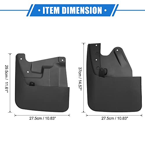 Image of Mud Flaps Kit Compatible for Toyota Tundra 2022-2023, Quality Plastic Black Front and Rear Splash Guards