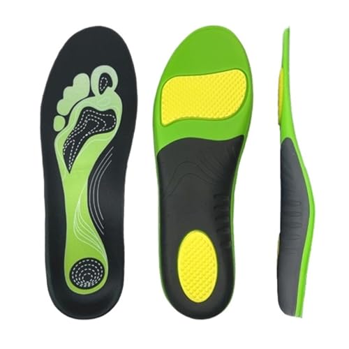 Plantillas deportivas para entrenamiento, absorción de golpes, absorción de sudor, con arco de pie plano, plantillas de talón completo (verde, 39-40)