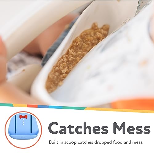 Nuby 3D Soft Silicone Baby Bib with Scoop - Silicone Bib for Toddlers and Babies 6+ Months - Suspenders and Bow Tie2