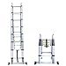 Senrob Aluminum Telescopic Extension Ladder,16.5 ft Extendable Folding Multi-Purpose Ladder Max 330 lbs. Capacity