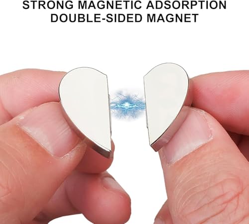 Image of Heart-Shaped Magnetic Curtain Clips, No-Drill Curtain Closure Magnets, Light Gap Blocking Tiebacks for Bedroom, Living Room, Bathroom & Office Drapes (5)
