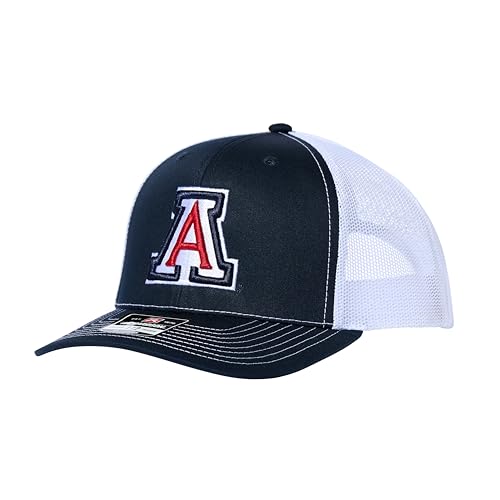 USCAPE Arizona Wildcats NCAA Licensed Richardson 112 Trucker Snapback Hat for Men - Stylish Mesh Back Casual Caps Comfortable Fit Navy/White