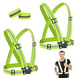 mizikuu 2 Stück Reflektorweste, Sicherheitsweste mit 2 Reflektoren Armbänder Einstellbar...