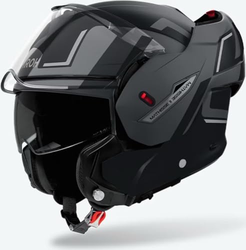 Casque modulable Airoh Mathisse II Gris Gloss en taille M pour motards