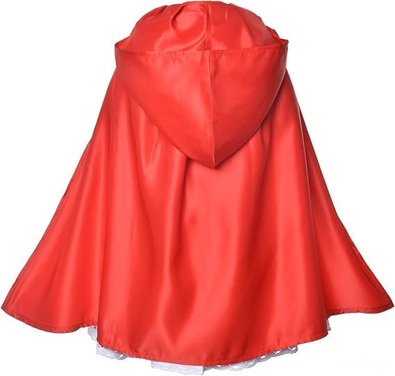 Little Red Riding Hood Costume for Girls, with Dress, Hooded Cape, Headband, Pumpkin Basket – Halloween Costume for Kids, Book Characters Costumes for Girls 2026 - view 4