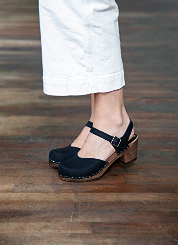Image of Sandgrens Handmade Swedish Wood Clogs for Women, High Heel Sandal | Victoria