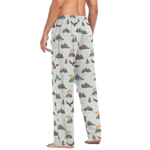 Mens Pajama Pants Mountain Scene Eagles Soft Lounge Sleep Pant with Pockets Sleepwear PJ Bottoms for Men4