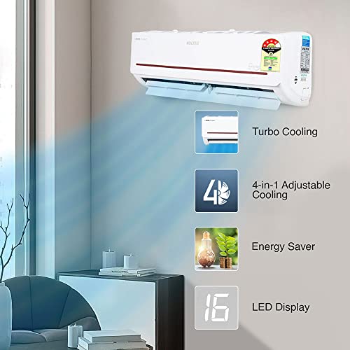 Image of Voltas 1 Ton, 4 Star, Inverter Split AC(Copper, 4-in-1 Adjustable Mode, Anti-dust Filter, 2023 Model, 125V DAZP, White)