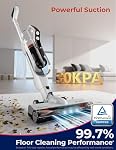 Roomie Tec SlimVac Pro Cordless Vacuum Cleaner for Home - 2200mAh Battery, High Suction Power, Lightweight, Detachable Handheld with HEPA Filter – Multi-Surface Cleaning for Carpets, Hard Floors, Cars