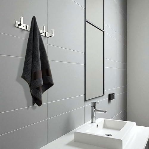 Image of VOLO Premium 4 Pin Chrome /Glossy Cloth Hanger, Wall Door Hooks Rail for Hanging Clothes, Bathroom Towel Hook Set. (Color : Silver)(Pack of 1 Hook)