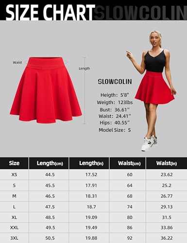 Slowcolin Women'S Basic Skater Skirt A-Line Flared Plain Skirts Stretchy Versatile Casual Mini Skirt thumb #4