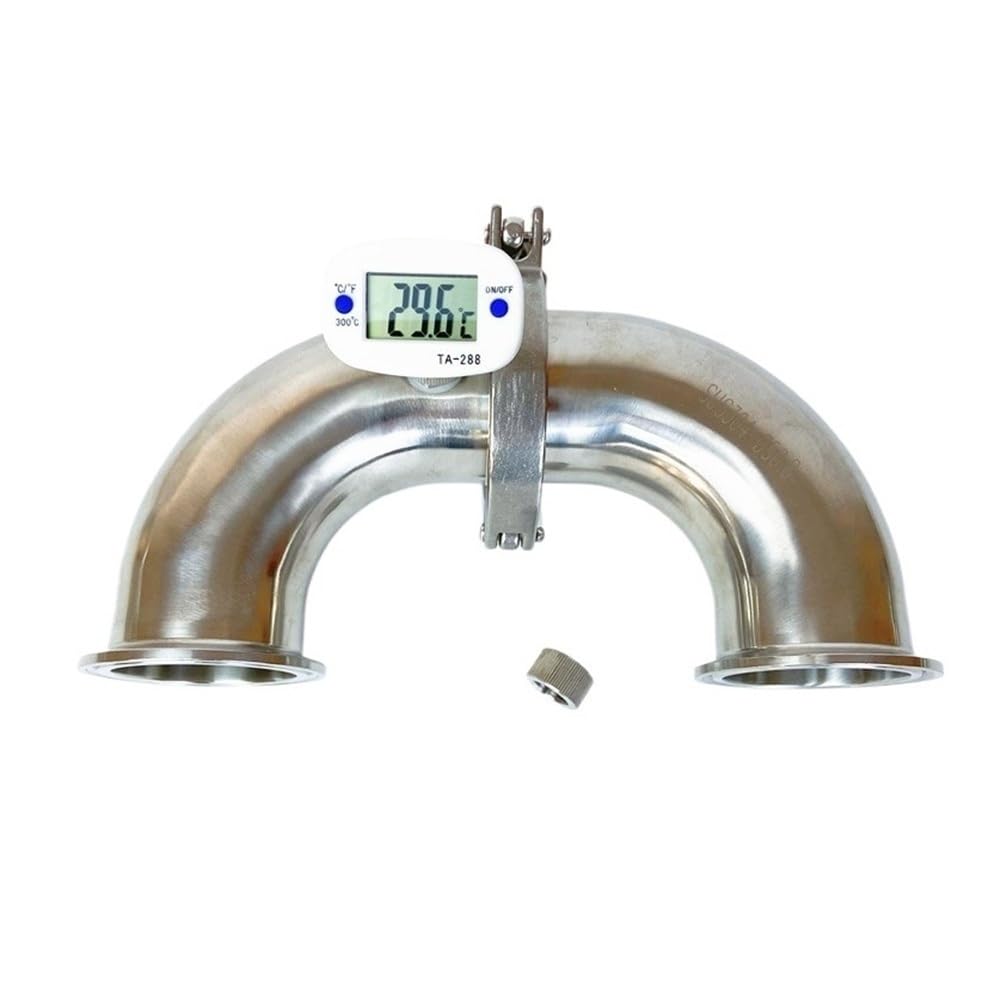 Yjqhody Black 304 Fitting 90-Degree Pipe Tri-Clamp Fitting, Od50.5mm Sanitary U Type Elbow, Ss304 Joint 1.5 Inch 38Mm 1Pc(Black)