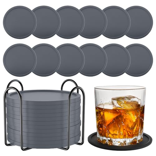 Opiniones de Posavasos los preferidos por los clientes. 50 SYNMORE 12PCS Portavasos de Silicona Antideslizantes para Mesa con Soporte, Posavasos para Proteger la Mesa de Calor y Desgaste, Almohadillas Aislantes para Cocina, Restaurante,...