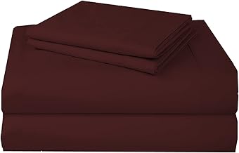 800 Thread Count 4 Piece Sheet Set 100% Egyptian Cotton Sheet Queen Sheets Long Staple Cotton Fits Mattress Upto 15" Deep Pocket Soft Sateen Cotton Bedsheet and Pillowcase Burgundy Solid
