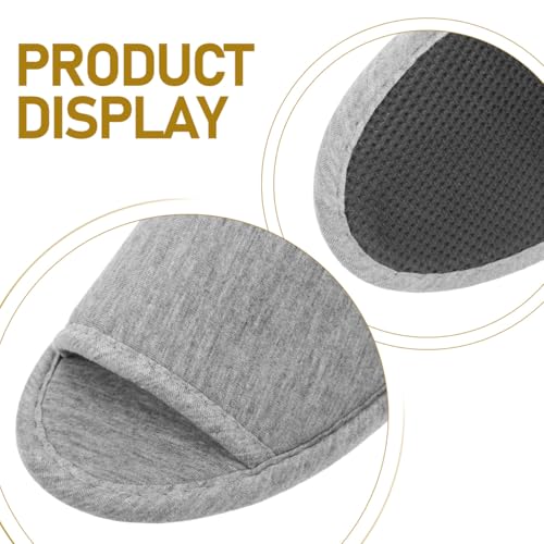 PRETYZOOM 1 Pairs Portable Travel Slippers Open Toe Sandals Spa Hotel Slippers Guest Room Indoor House Slipper Business Trip Flight Shoes Footwear with Bag Grey3