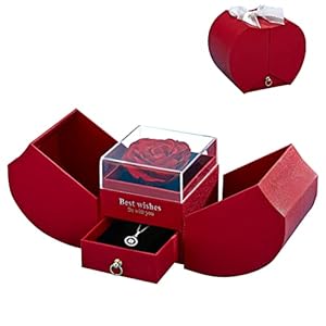 mumisuto Eeuwige echte roos, eeuwige rozenbox, cadeaus voor haar, geconserveerde echte roos, lade, eeuwige handgemaakte geconserveerde roos voor Valentijnsdag, Moederdag, rozengeschenken